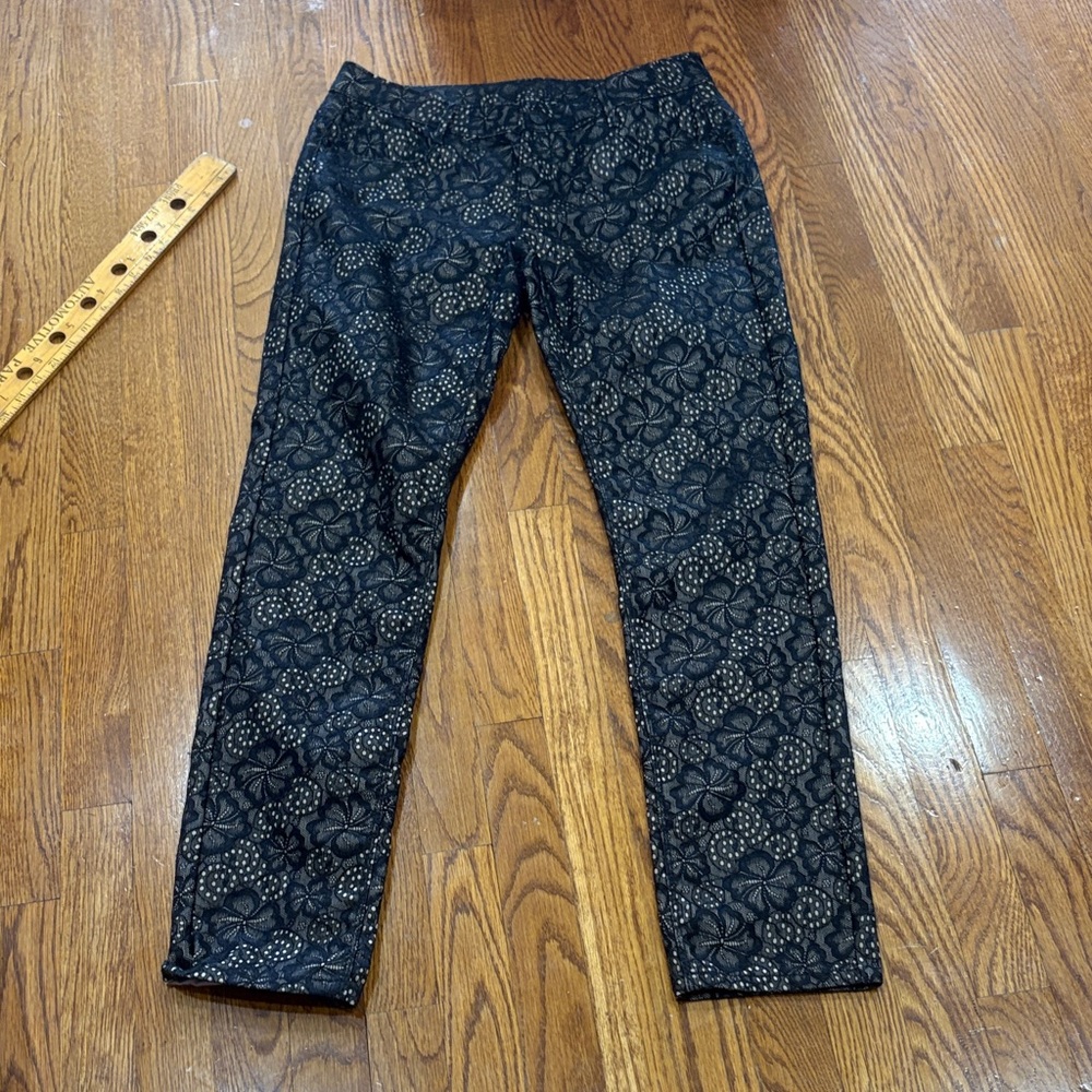 Black Floral Patterned Pants